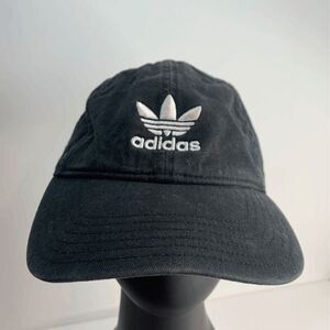 Adidas Hat Mens Adjustable Black White Trefoil‎ Logo Cotton Cap Dad Strapback